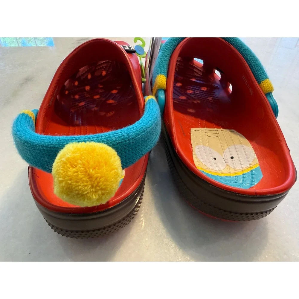 Crocs South Park Eric Cartman Classic Clog Mens 11 Red Turquoise Knit Pom